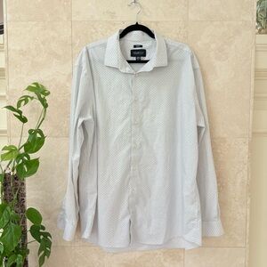 Kenneth Cole Slim Fit Dress Shirt 18.5 36/37 Tall Non Iron White